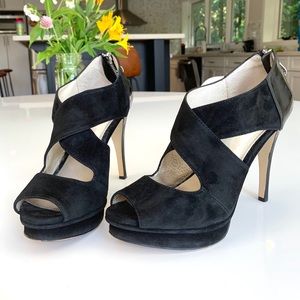 Michael Kors platform  heels in black suede.